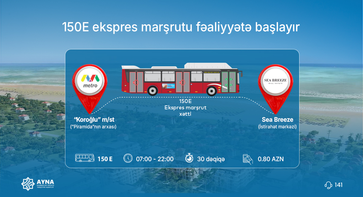 “Koroğlu” NMM-i “Sea Breeze” ilə əlaqələndirən ekspres marşrutu fəaliyyətə başlayır