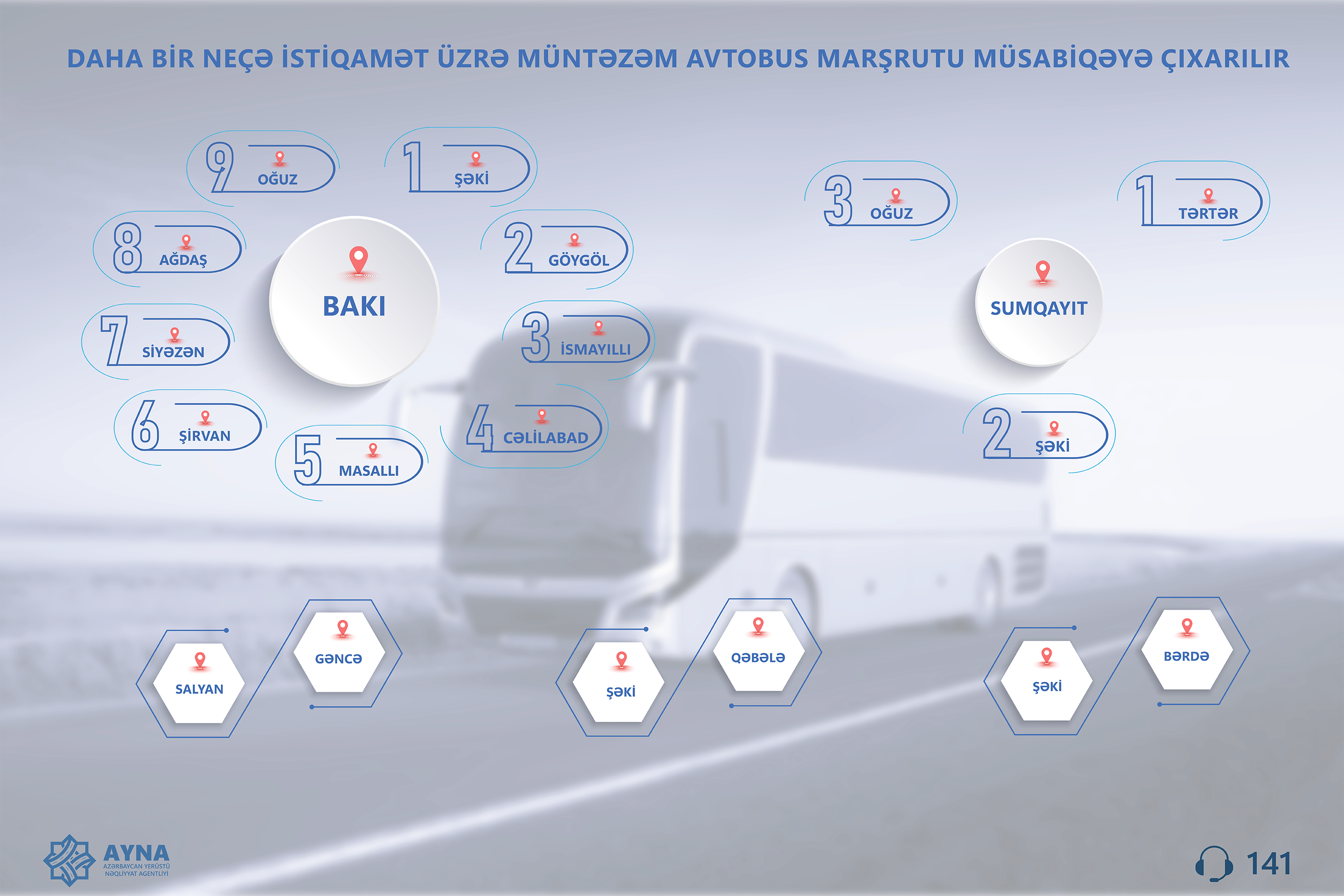 Daha bir neçə müntəzəm avtobus marşrutu müsabiqəyə çıxarılır