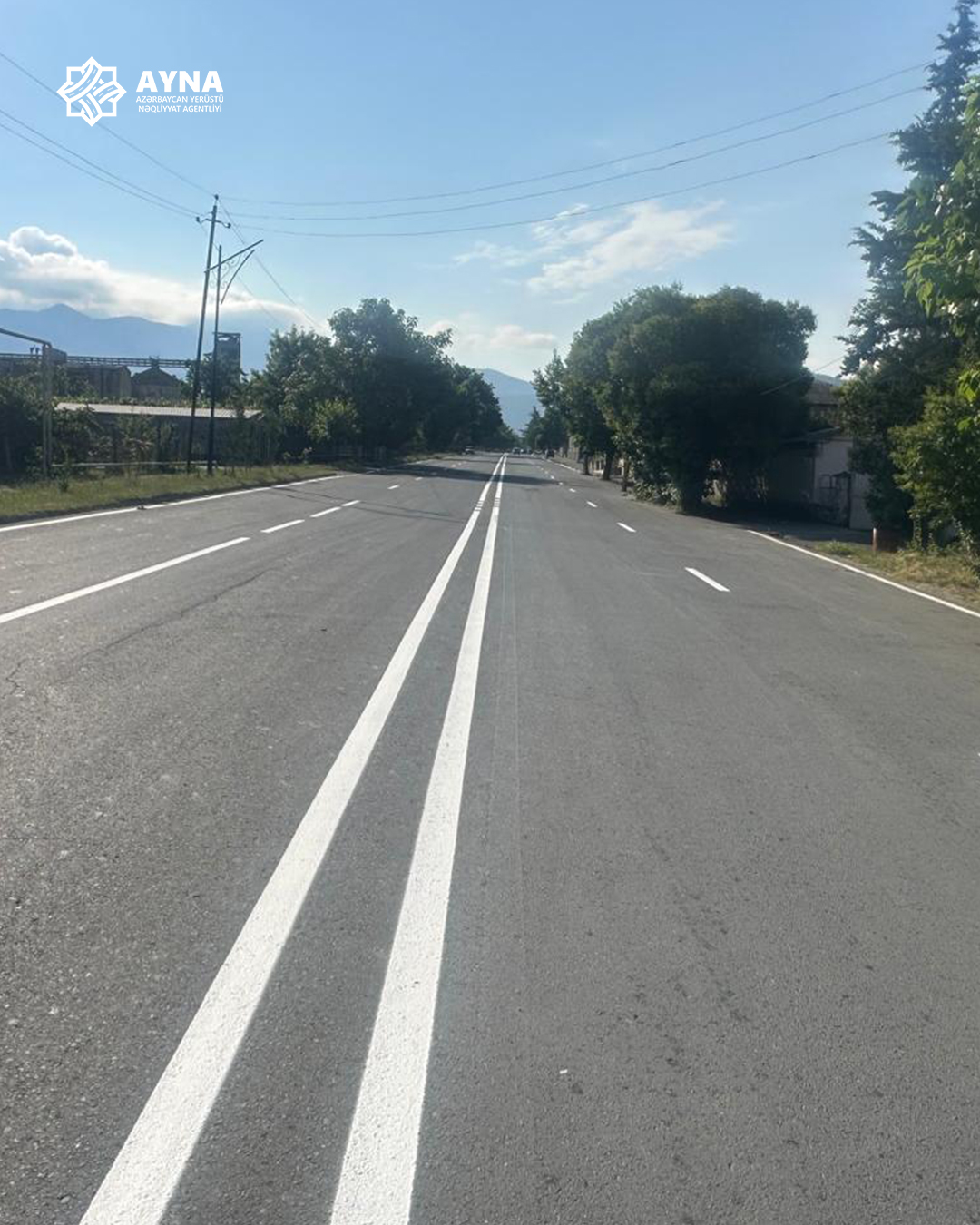 Qax rayonunda yol nişanlanma işləri aparılır