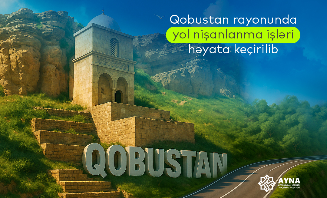 Qobustan rayonunda yol nişanlanma işləri həyata keçirilib