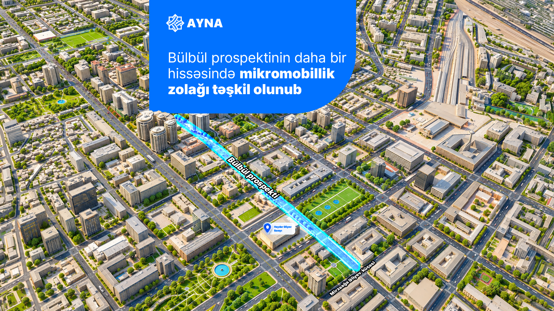 Bülbül prospektinin daha bir hissəsində mikromobillik zolağı təşkil olunub
