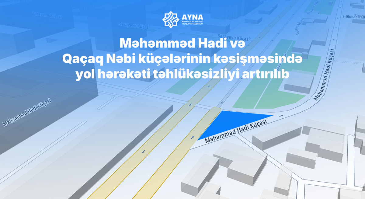 Məhəmməd Hadi və Qaçaq Nəbi küçələrinin kəsişməsində hərəkət intensivliyi və piyada təhükəsizliyi səviyyəsi artırılıb