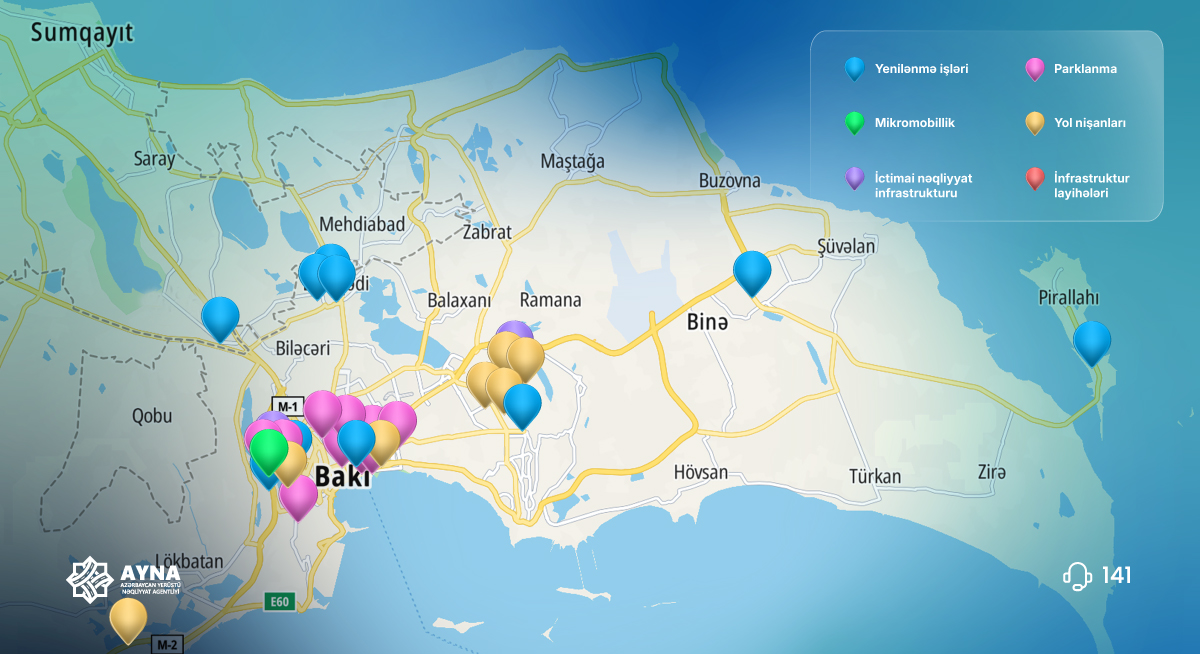 4 və 5 avqust tarixlərində Bakıda müxtəlif küçə və prospektlərdə yenilənmə, parklanma, mikromobillik, ictimai nəqliyyat infrastrukturu və yol nişanlarının təşkili ilə bağlı işlər həyata keçirilib