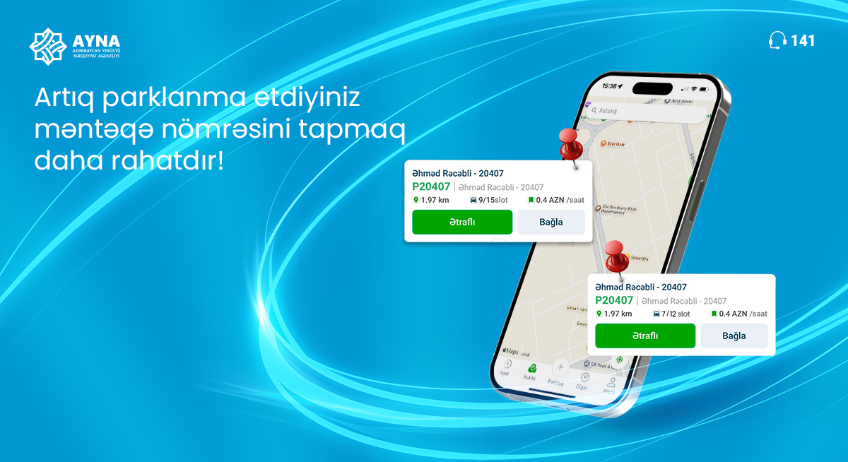 Parklanma məntəqələri vahid nömrə ilə qeyd edilir