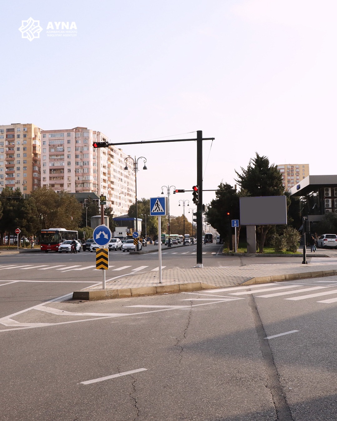 Məhəmməd Hadi və Qaçaq Nəbi küçələrinin kəsişməsində hərəkət intensivliyi və piyada təhükəsizliyi səviyyəsi artırılıb