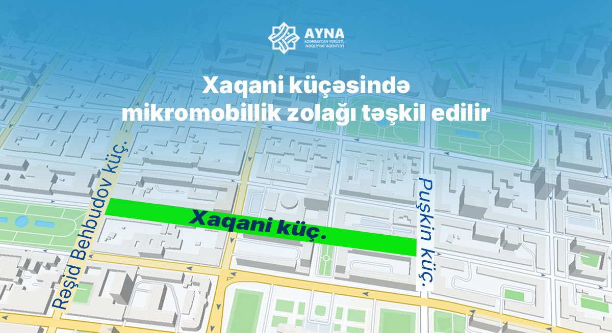 Xaqani küçəsində mikromobillik zolağının təşkilinə başlanılıb