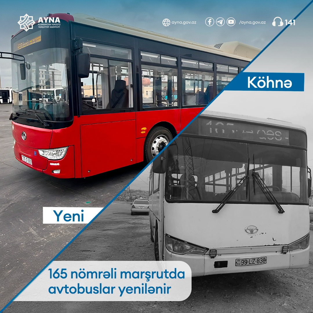 165 nömrəli marşrutun avtobusları yenilənir