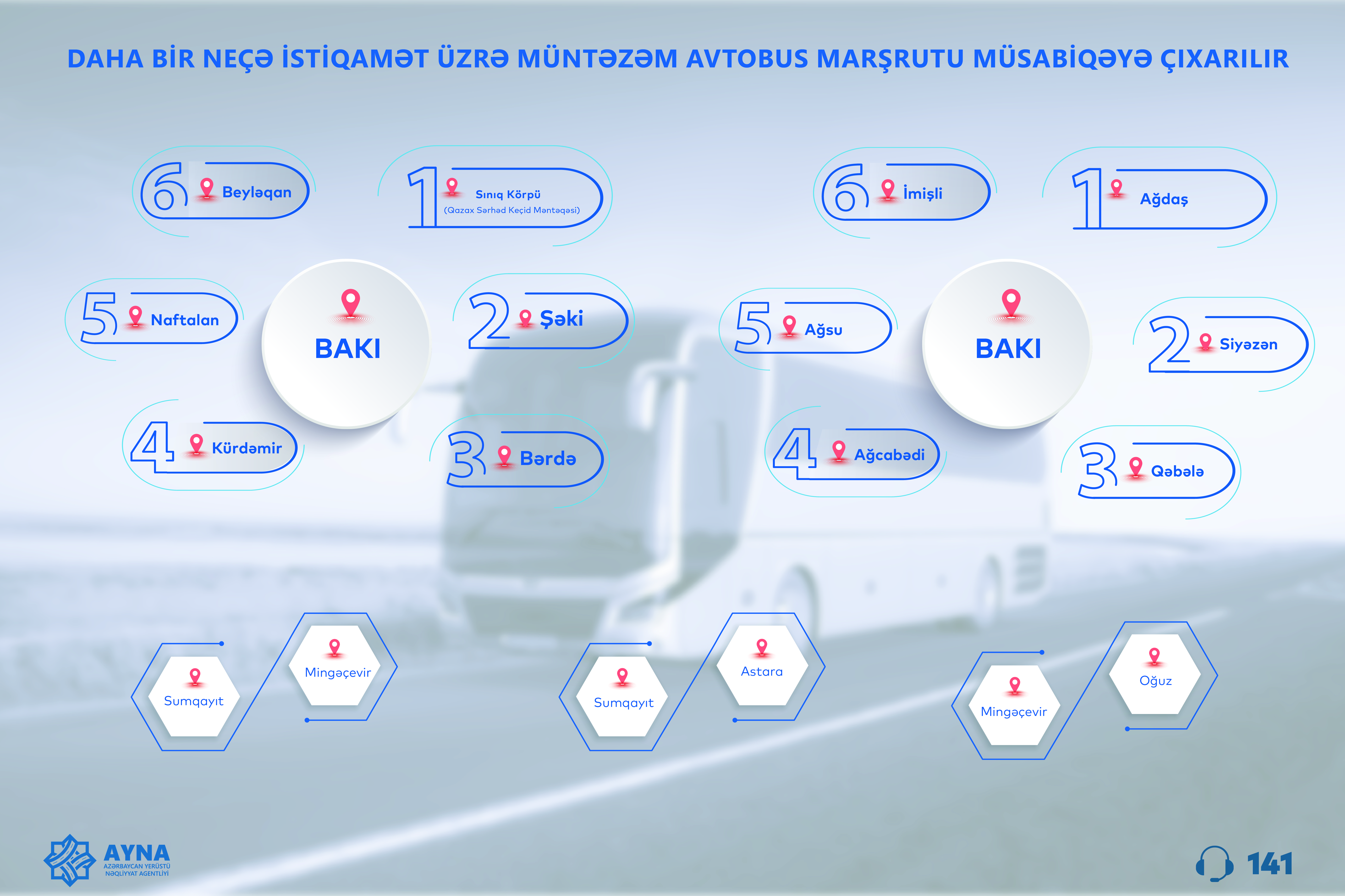 Daha bir neçə müntəzəm avtobus marşrutu müsabiqəyə çıxarılır