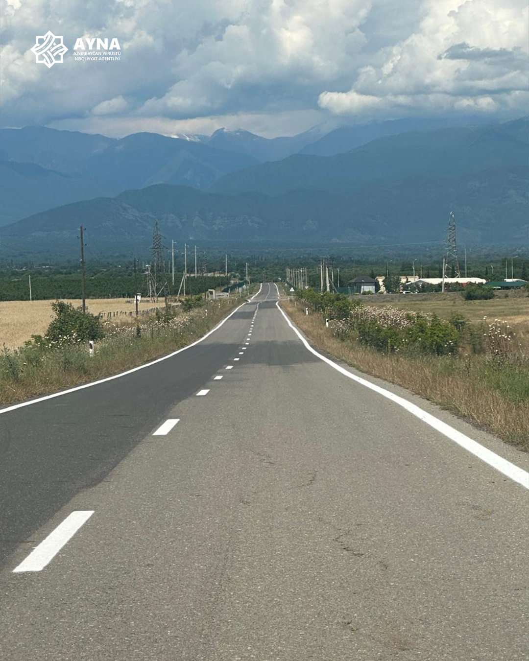 Qax rayonunda yol nişanlanma işləri aparılır