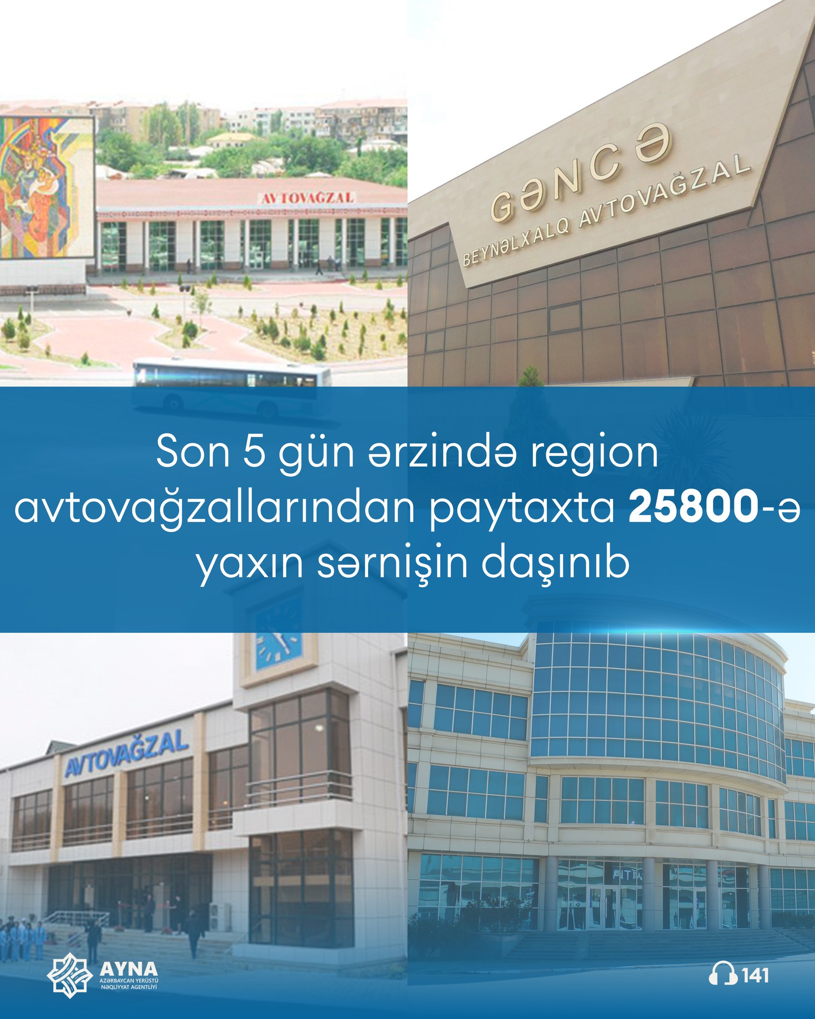 Son 5 gün ərzində region avtovağzallarından paytaxta 25800-ə yaxın sərnişin daşınıb
