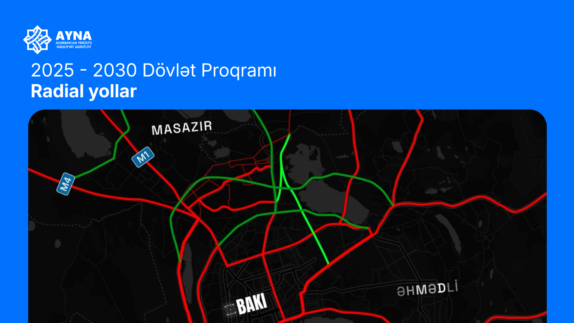 Mehdiabad–Baksol–Ziya Bünyadov prospekti avtomobil yolunun inşası nəzərdə tutulur