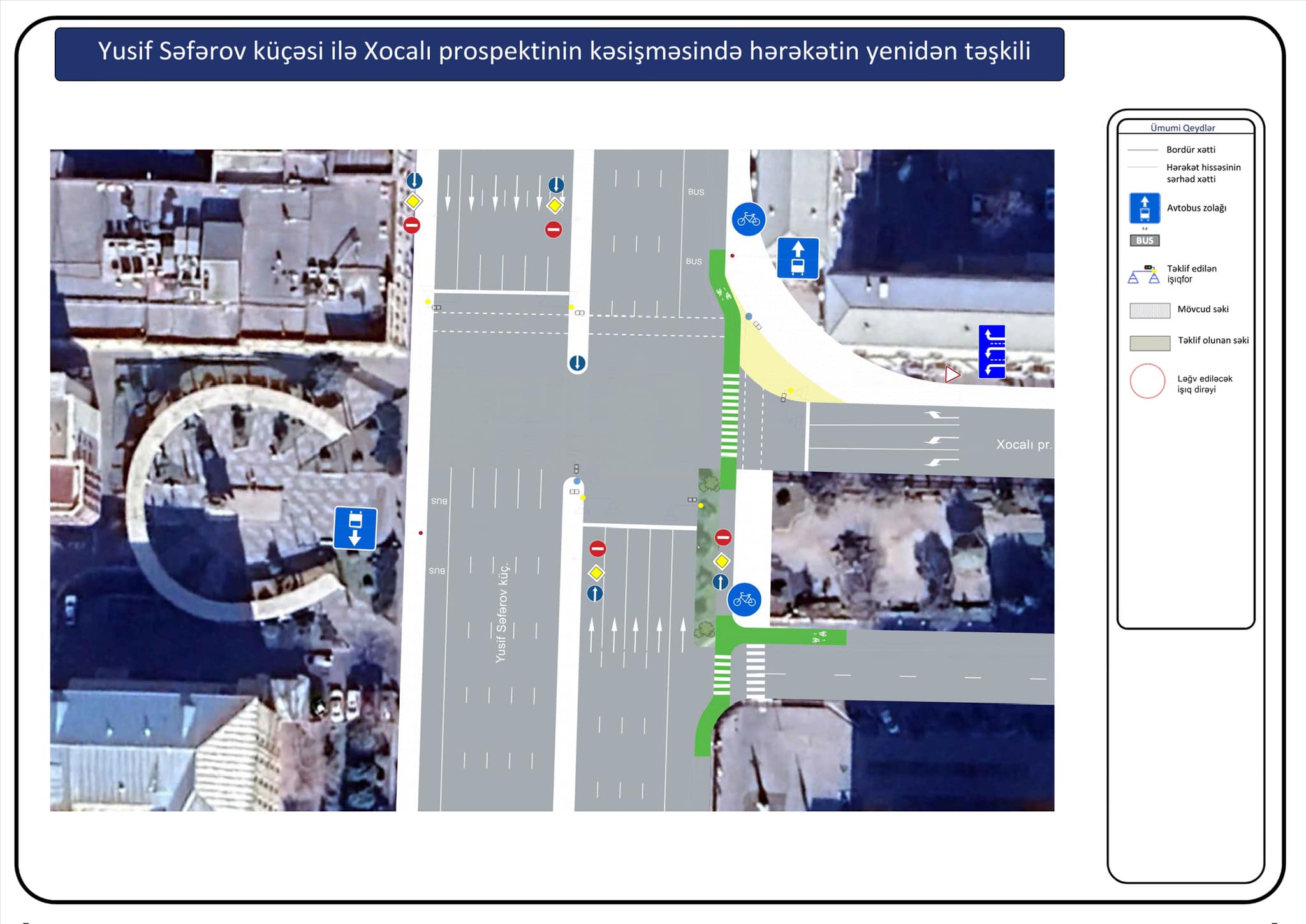 Yol hərəkətinin təkmilləşdirilməsi məqsədilə Bakı şəhərində növbəti layihənin icrasına başlanılıb