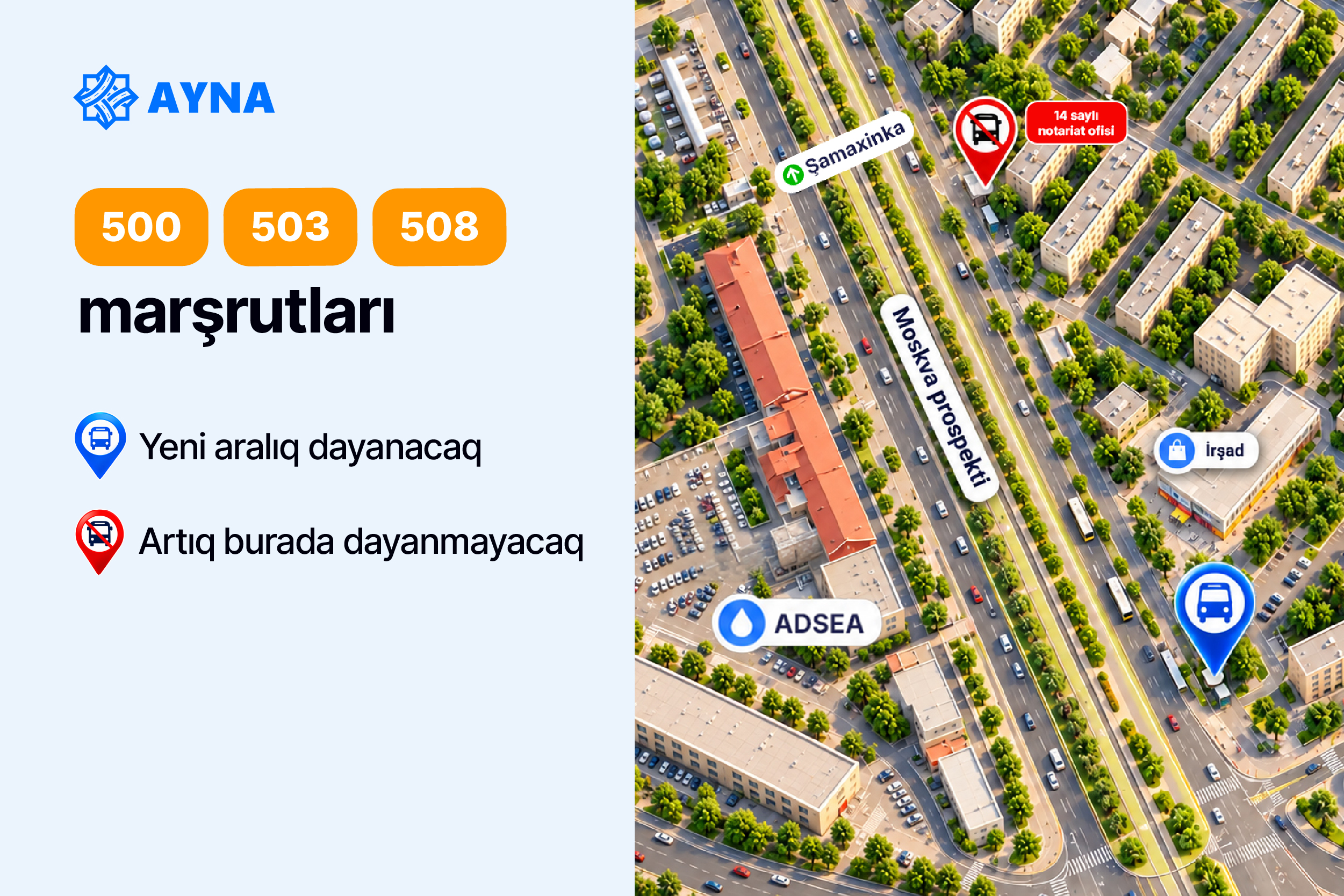 “20 Yanvar” metrostansiyası və “Şamaxinka” ətrafında bəzi marşrutlar dayanacaq məntəqələrindən çıxarılır