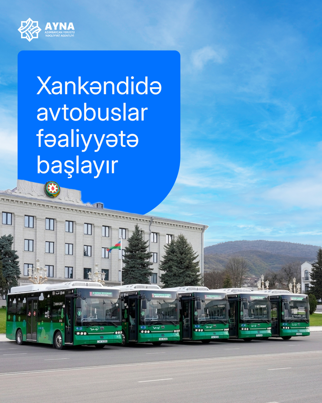 Xankəndidə şəhərdaxili avtobus marşrutları fəaliyyətə başlayır